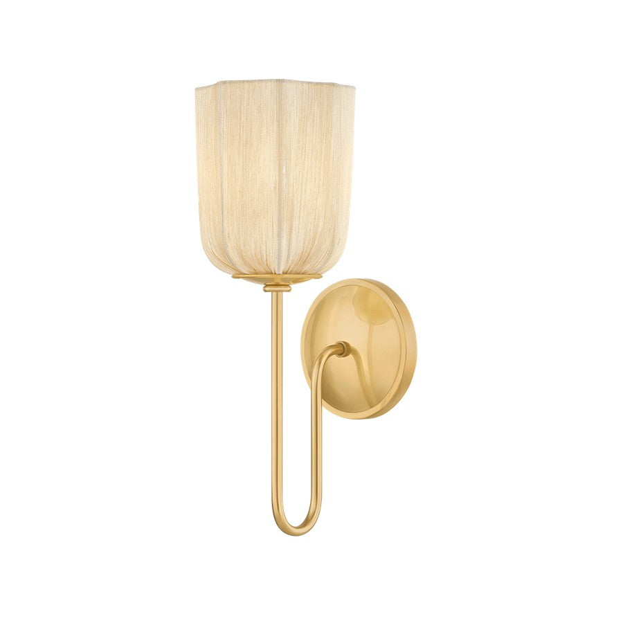 Mitzi Samantha 1 Light Wall Sconce, Aged Brass/Cotton - H1094101-AGB