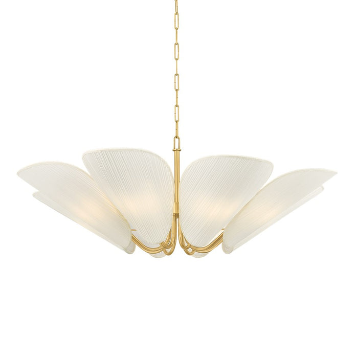 Mitzi Winifred 8 Light Chandelier, Aged Brass/Off White Cotton - H1095808-AGB