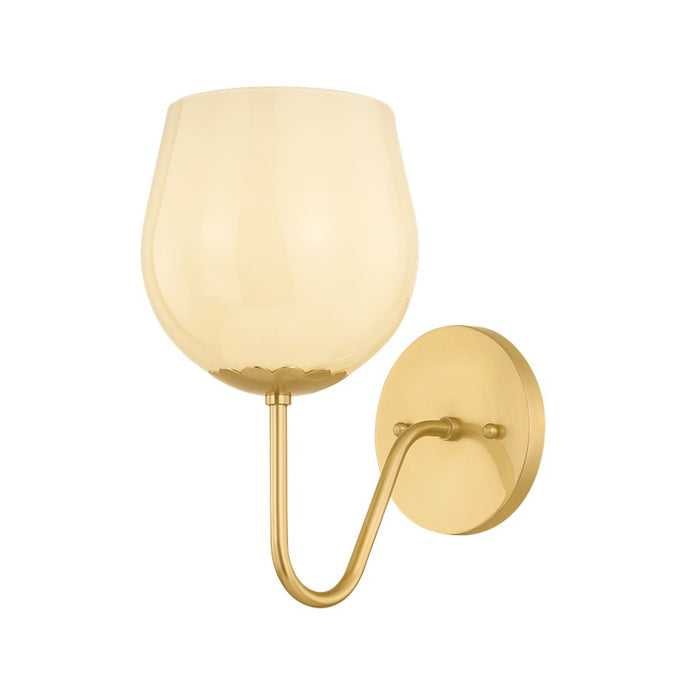 Mitzi Genevieve 1 Light Wall Sconce, Aged Brass/Cream Opal - H1106101-AGB