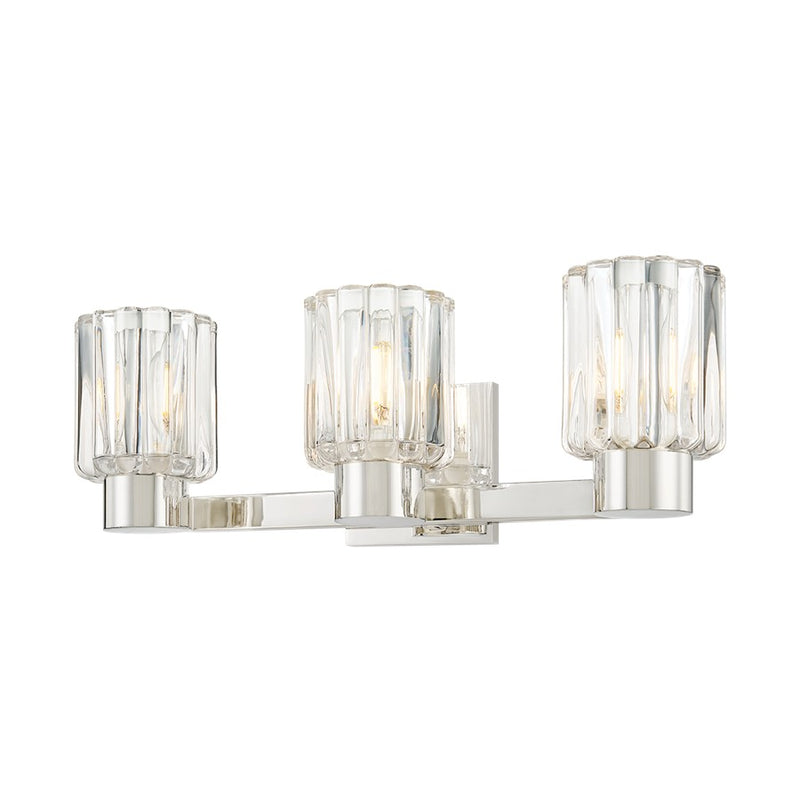 Mitzi Danae 3 Light Bath and Vanity, Polished Nickel/Clear Optic - H1107303-PN