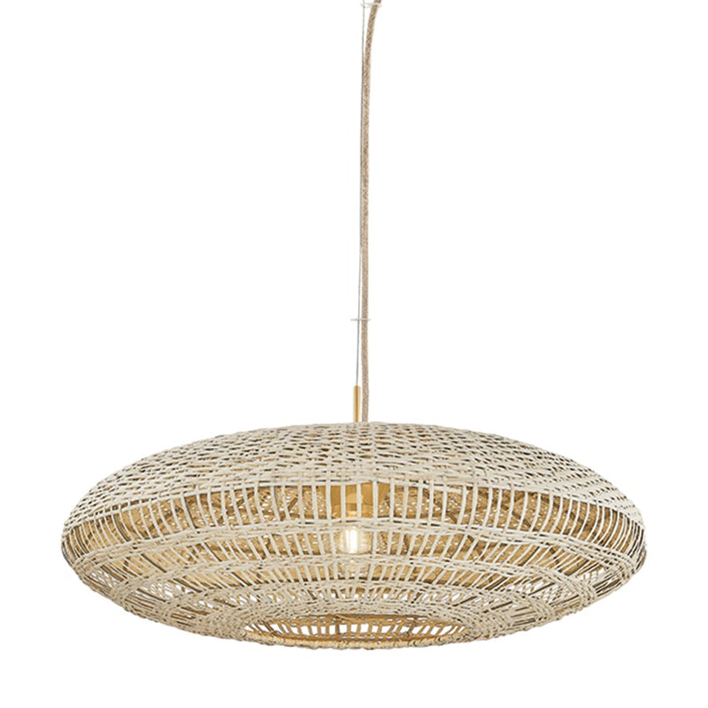 Mitzi Erin 1 Light Pendant, Aged Brass/Vintage Natural Wicker - H1118701S-AGB