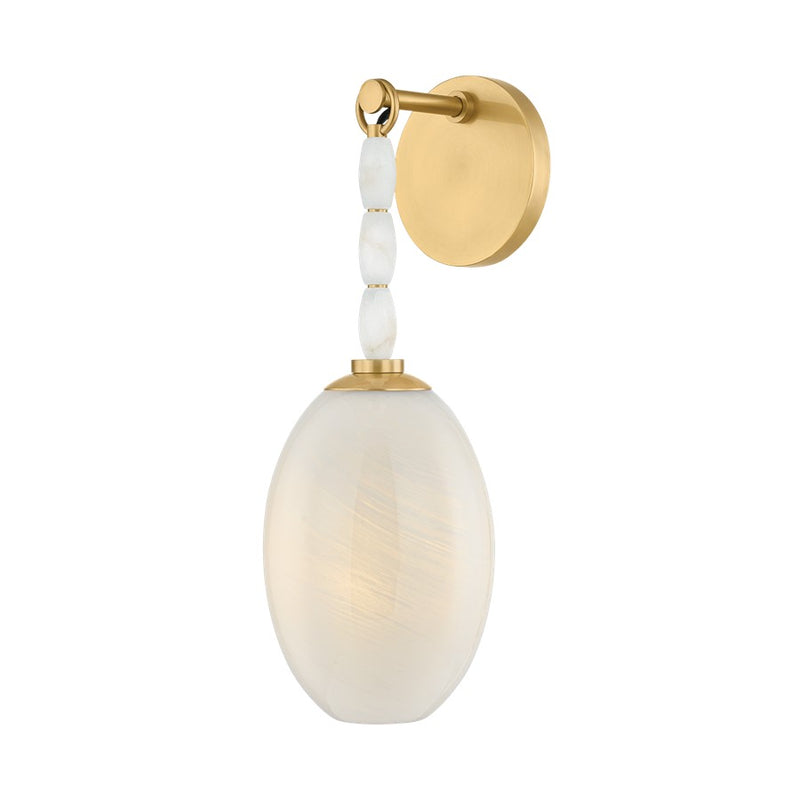 Mitzi Yolanda 1 Light Wall Sconce, Aged Brass/Cloud - H1124101-AGB