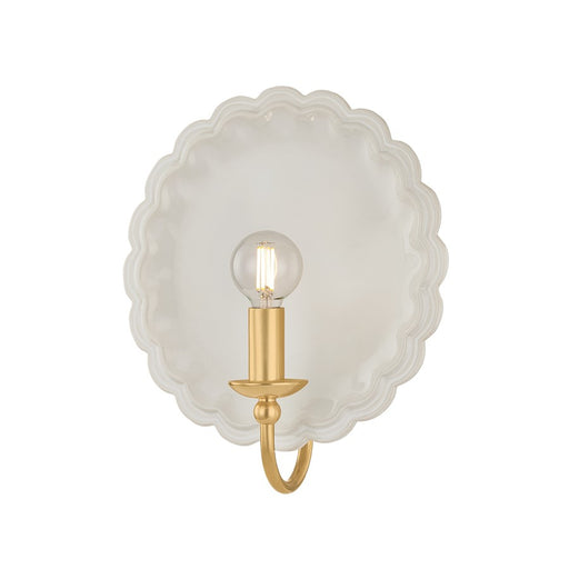 Mitzi Paulette 1Lt Wall Sconce, Brass/Ceramic Gossamer Ivory - H1140101-AGB-CSI