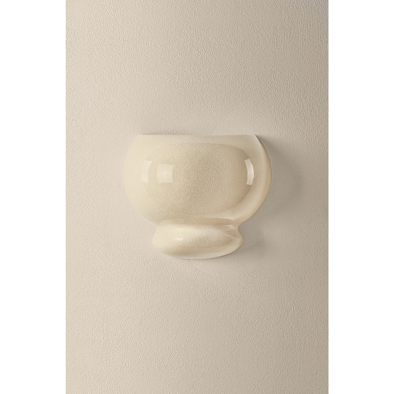 Mitzi Pia 1 Light Wall Sconce, Aged Brass/Butter Crackle - H1145101-AGB/CBR