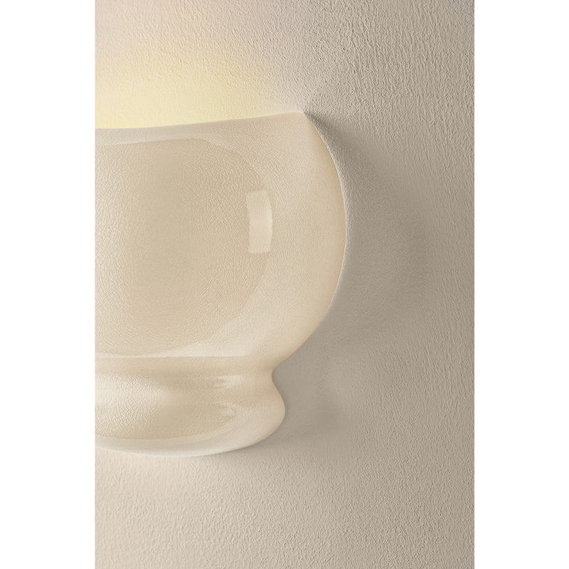Mitzi Pia 1 Light Wall Sconce, Aged Brass/Butter Crackle - H1145101-AGB/CBR