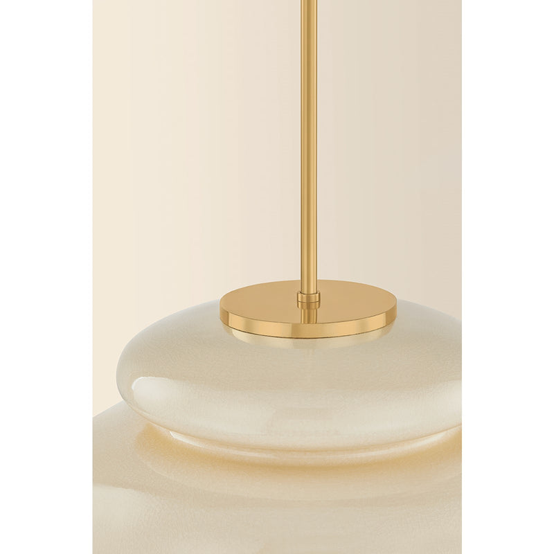 Mitzi Pia 1 Light Pendant, Aged Brass/Butter Crackle - H1145701-AGB/CBR