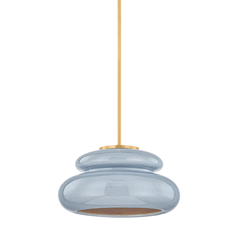 Mitzi Pia 1 Light Pendant, Aged Brass/Chateau Crackle - H1145701-AGB/CCC