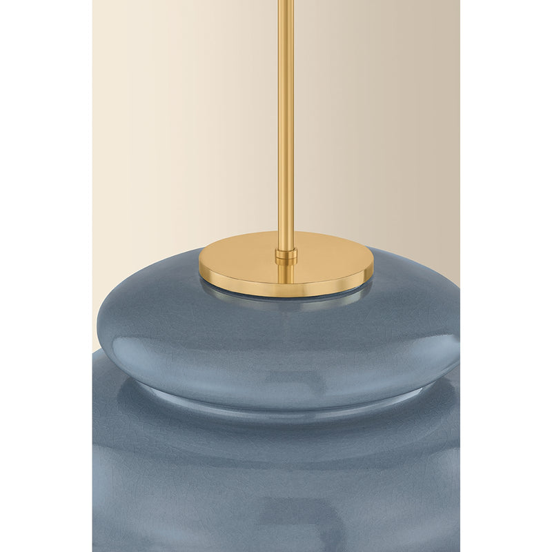 Mitzi Pia 1 Light Pendant, Aged Brass/Chateau Crackle - H1145701-AGB/CCC
