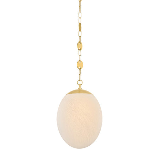 Mitzi Nell 1 Light 12" Pendant, Aged Brass/Matte Cloud - H1146701L-AGB