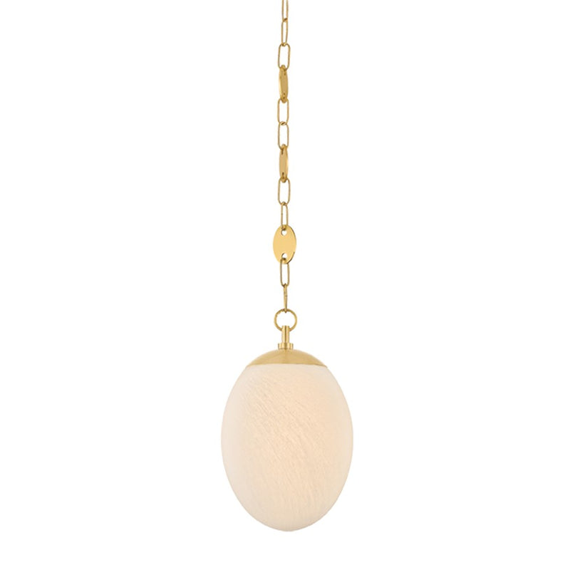 Mitzi Nell 1 Light Pendant, Aged Brass/Matte Cloud - H1146701S-AGB