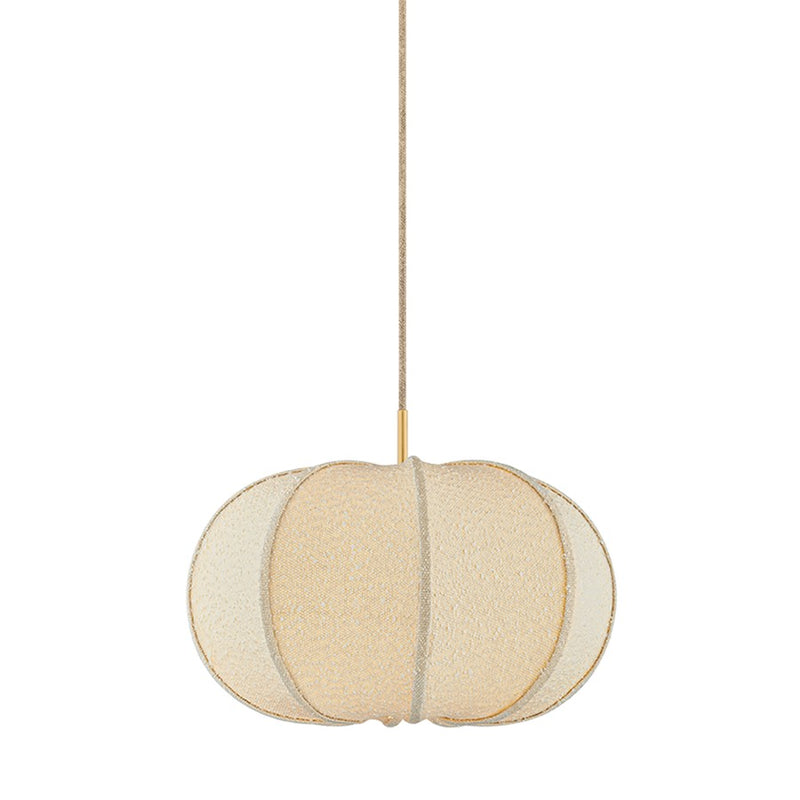 Mitzi Alexandra 1 Light 20" Pendant, Aged Brass/Textured Linen - H1147701S-AGB