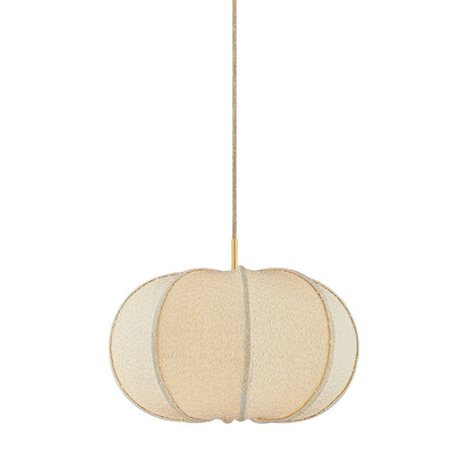 Mitzi Alexandra 1 Light 20" Pendant, Aged Brass/Textured Linen - H1147701S-AGB
