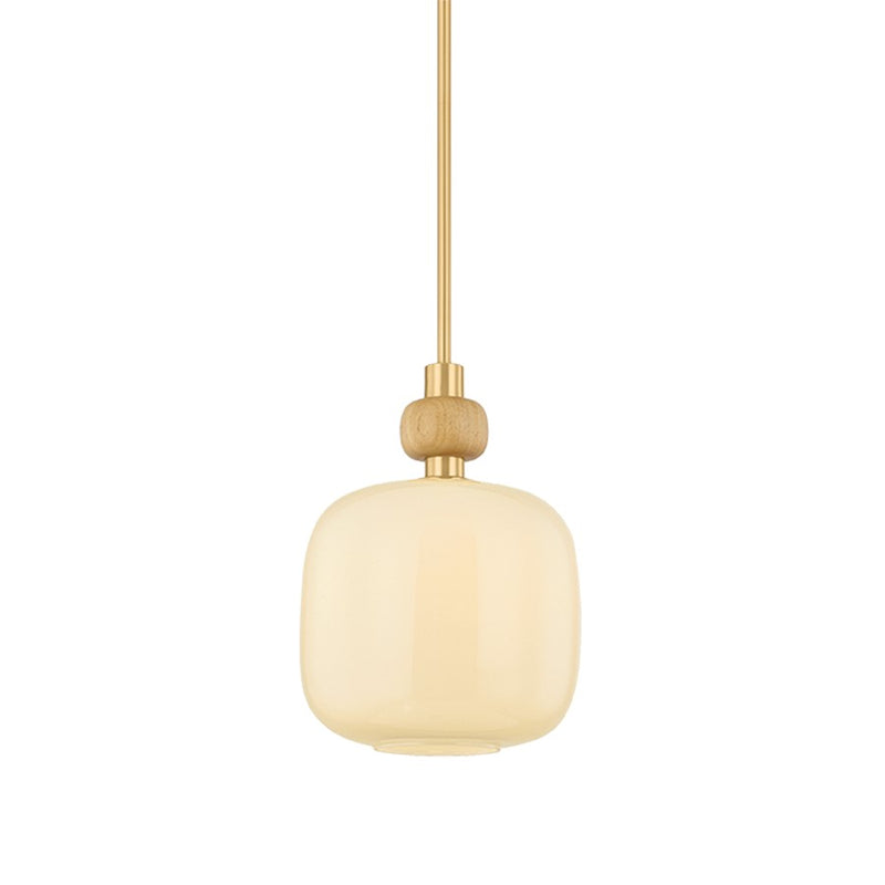 Mitzi Elise 1 Light Pendant, Aged Brass/Opal Glossy - H1149701S-AGB