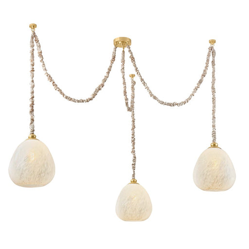 Mitzi Remi 3 Light Chandelier, Aged Brass/Clear Cloud - H1150803-AGB