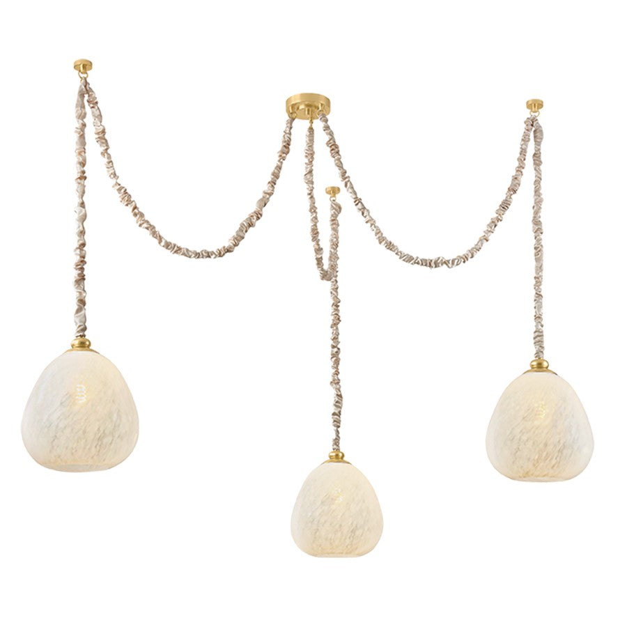 Mitzi Remi 3 Light Chandelier, Aged Brass/Clear Cloud - H1150803-AGB