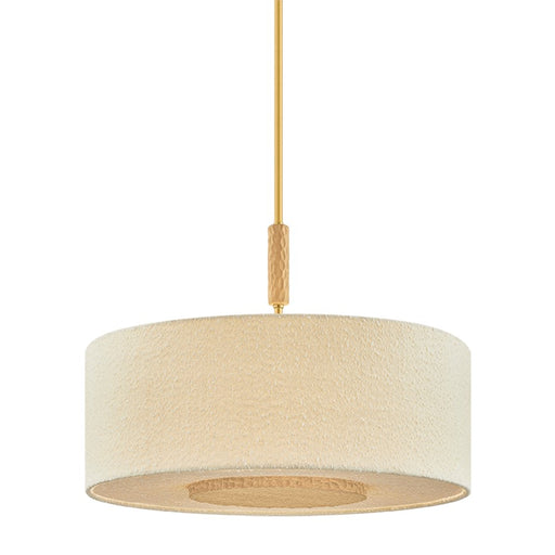 Mitzi Miller 4 Light Pendant, Aged Brass/Textured Linen - H1153704-AGB