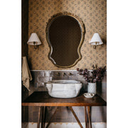 Mitzi Bennie 1-Light Wall Sconce | Patina Brass and White Linen Textile | Bedroom & Hallway | 8.25 x 9.25 in | Model H1163101-PBR