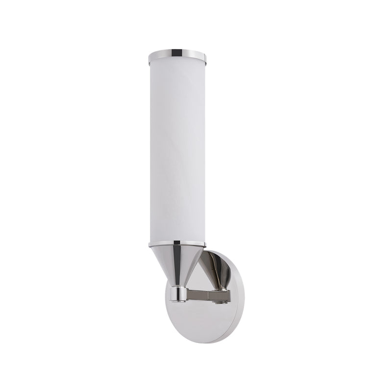 Mitzi Zinnia 1-Light Wall Sconce | Modern Polished Nickel and Matte Cloud Glass | Bathroom Vanity & Hallway | Model H1184101-PN