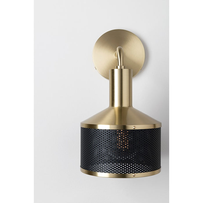 Mitzi Yoko 1 Light Wall Sconce, Aged Brass/Black