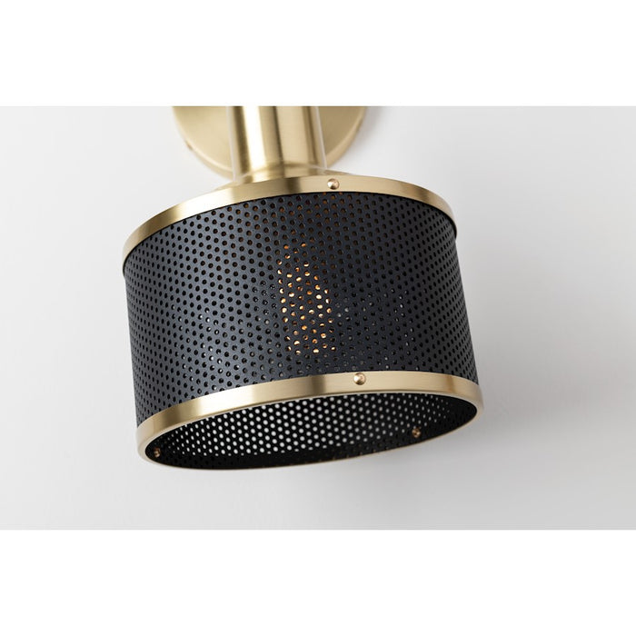 Mitzi Yoko 1 Light Wall Sconce, Aged Brass/Black