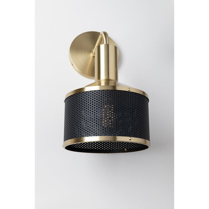 Mitzi Yoko 1 Light Wall Sconce, Aged Brass/Black