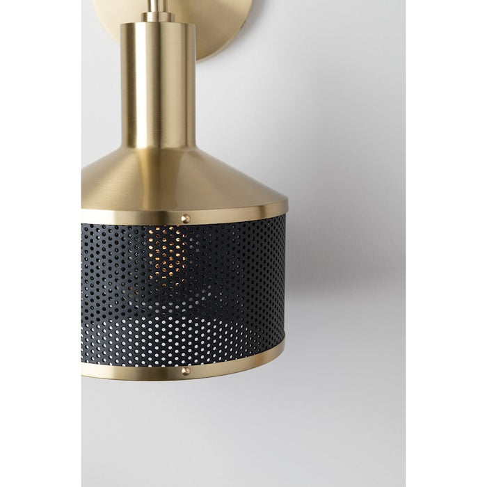 Mitzi Yoko 1 Light Wall Sconce, Aged Brass/Black