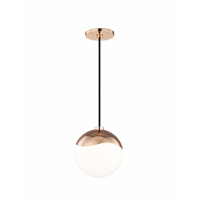 Mitzi Ella 1 Light Pendant, Polished Copper/White