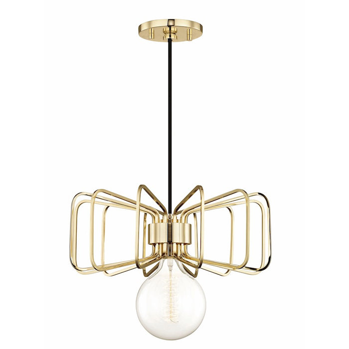Mitzi Daisy 1 Light Pendant, Polished Brass