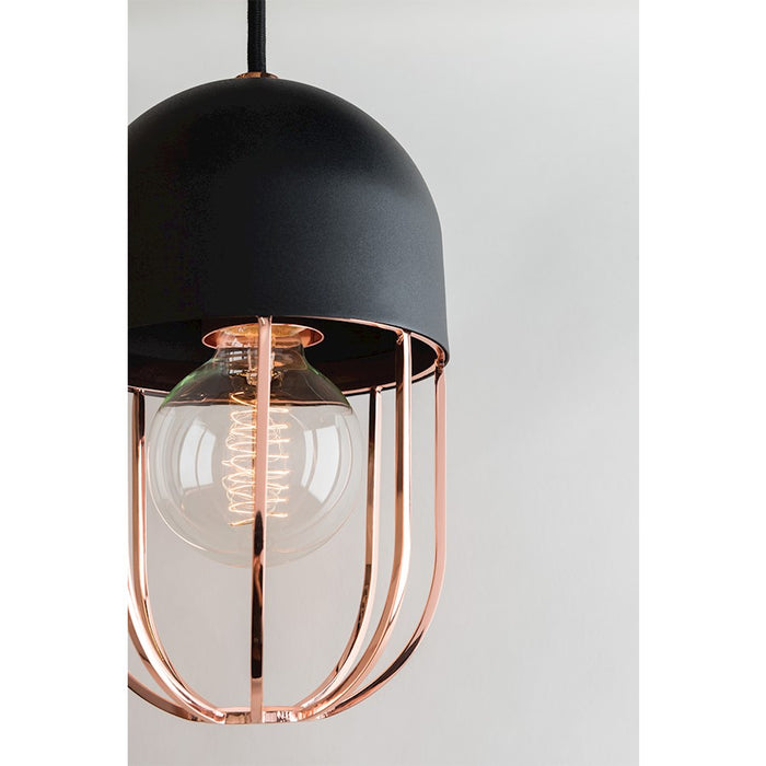 Mitzi Haley 1 Light Pendant, Polished Copper/Black