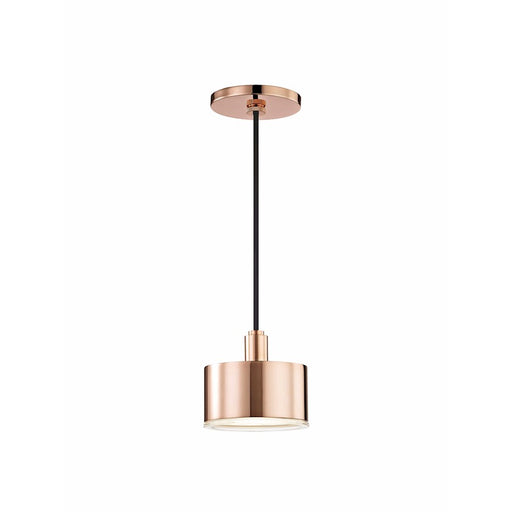 Mitzi Nora 1-Lt Pendant, Copper/Clear Outside/Acid Etched Inside
