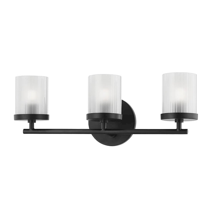Mitzi Ryan 3 Light Bath Bracket, Soft Black/Clear Frosted