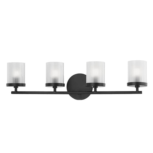 Mitzi Ryan 4 Light Bath Bracket, Soft Black/Clear Frosted