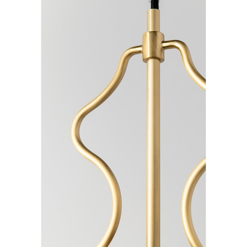 Mitzi Abigail 1 Light Pendant, Aged Brass/Opal