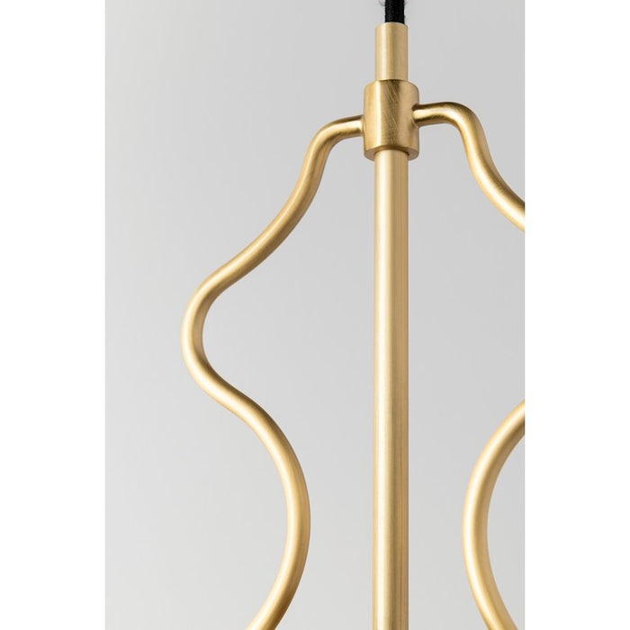 Mitzi Abigail 1 Light Pendant, Aged Brass/Opal