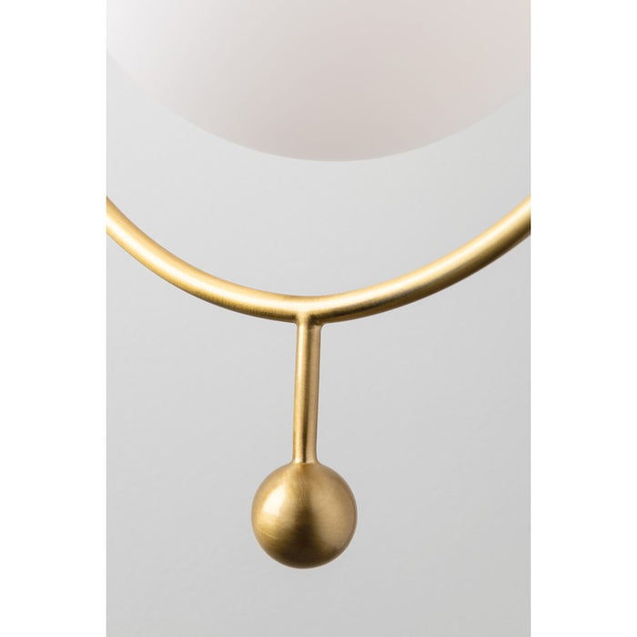 Mitzi Abigail 1 Light Pendant, Aged Brass/Opal
