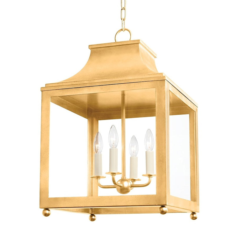 Mitzi Leigh 4 Light Small Pendant, Vintage Gold Leaf/Clear - H259704S-VGL