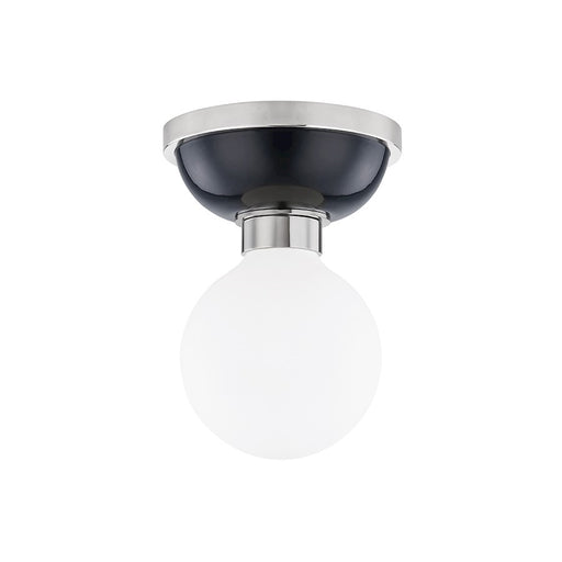 Mitzi Nina 1 Light Flush Mount, Nickel/Blue