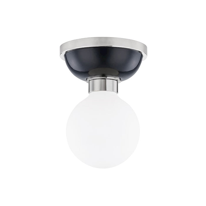 Mitzi Nina 1 Light Flush Mount, Nickel/Blue