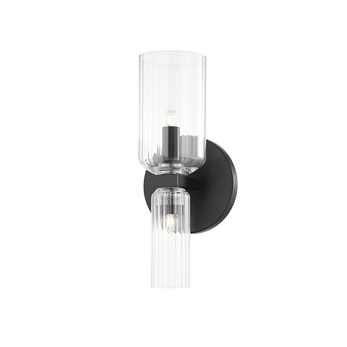 Mitzi Tabitha 2 Light Bath Bracket, Soft Black/Clear