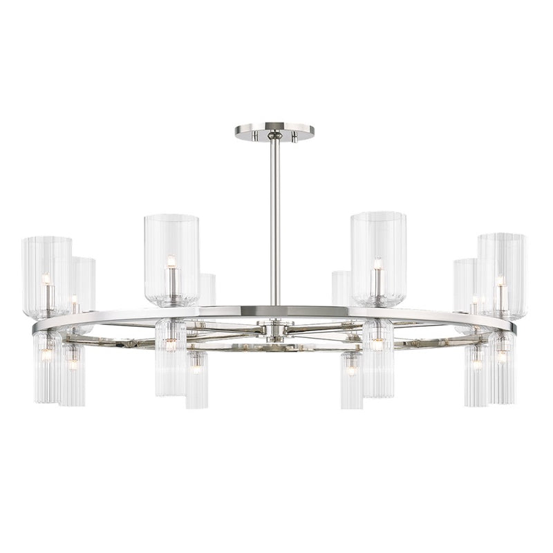 Mitzi Tabitha 16 Light Chandelier, Polished Nickel/Clear - H384816-PN