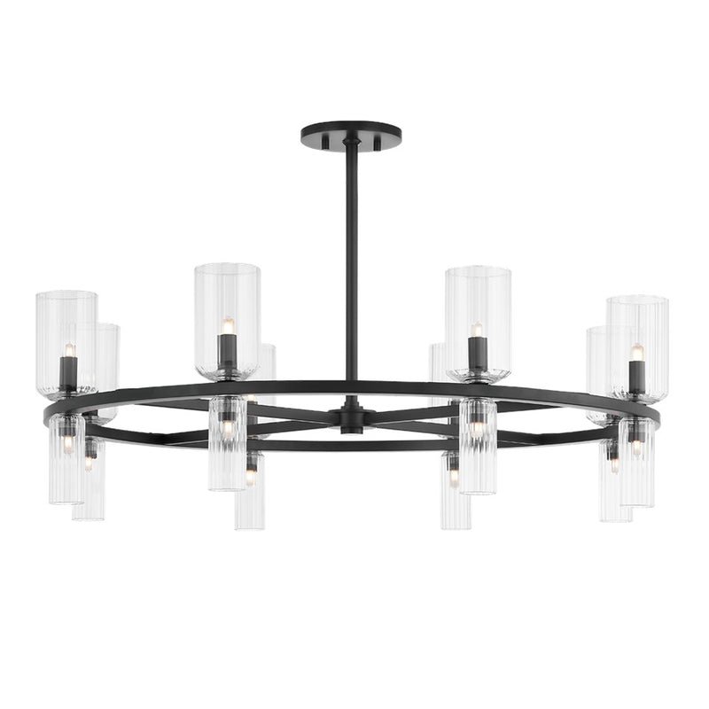 Mitzi Tabitha 16 Light Chandelier, Soft Black/Clear