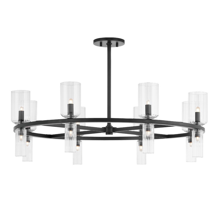 Mitzi Tabitha 16 Light Chandelier, Soft Black/Clear