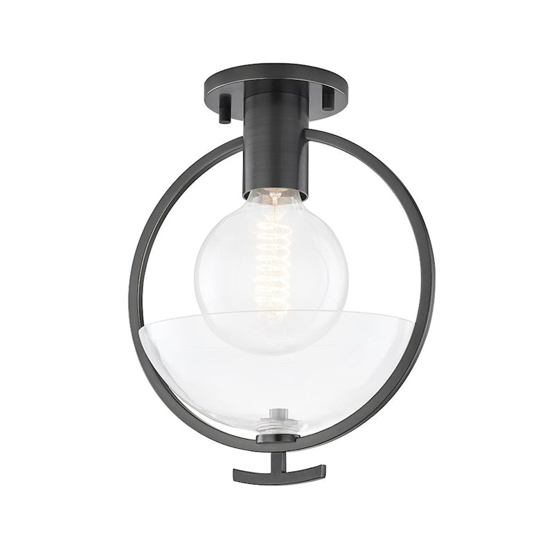 Mitzi Ringo 1 Light Semi Flush, Polished Nickel/Clear - H387601-PN