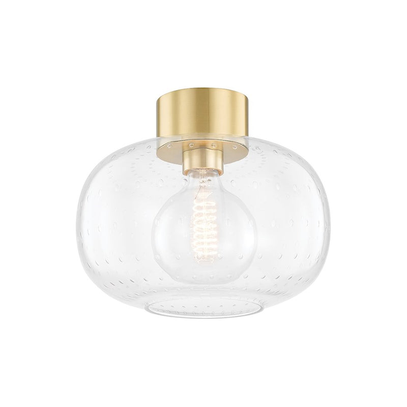 Mitzi Harlow 1 Light Flush Mount, Polished Nickel/Clear Seeded - H403501-PN