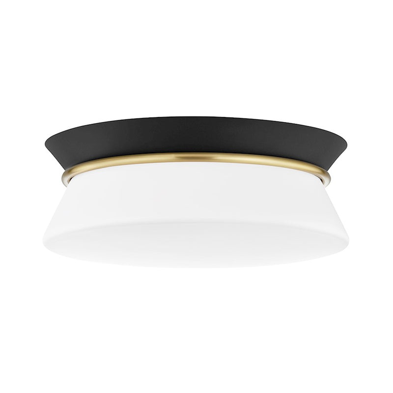 Mitzi Cath 1 Light Flush Mount, Polished Nickel/Black - H425502-PN-BK