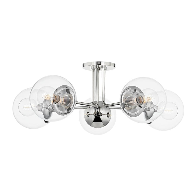 Mitzi Meadow 5 Light Semi Flush, Clear