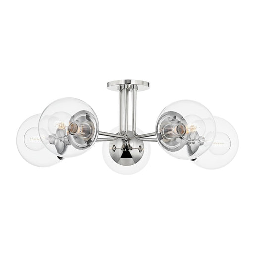 Mitzi Meadow 5 Light Semi Flush, Clear