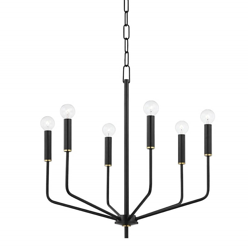 Mitzi Bailey Chandelier, Aged Brass/Soft Black
