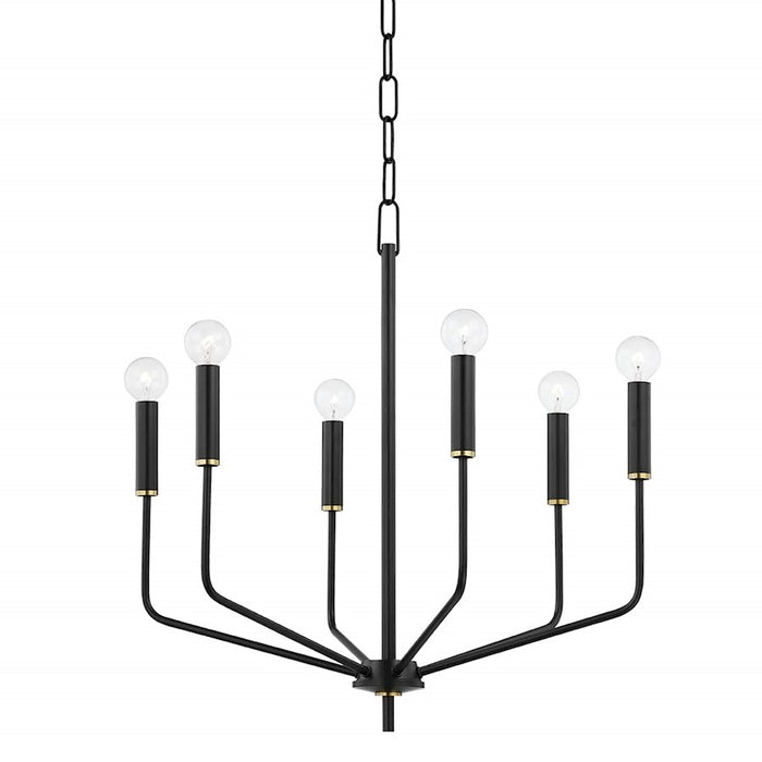 Mitzi Bailey Chandelier, Aged Brass/Soft Black