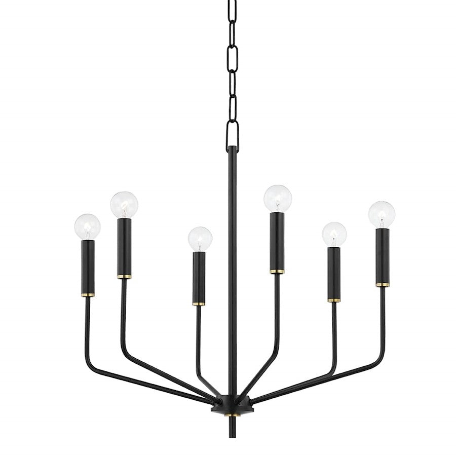 Mitzi Bailey Chandelier, Aged Brass/Soft Black